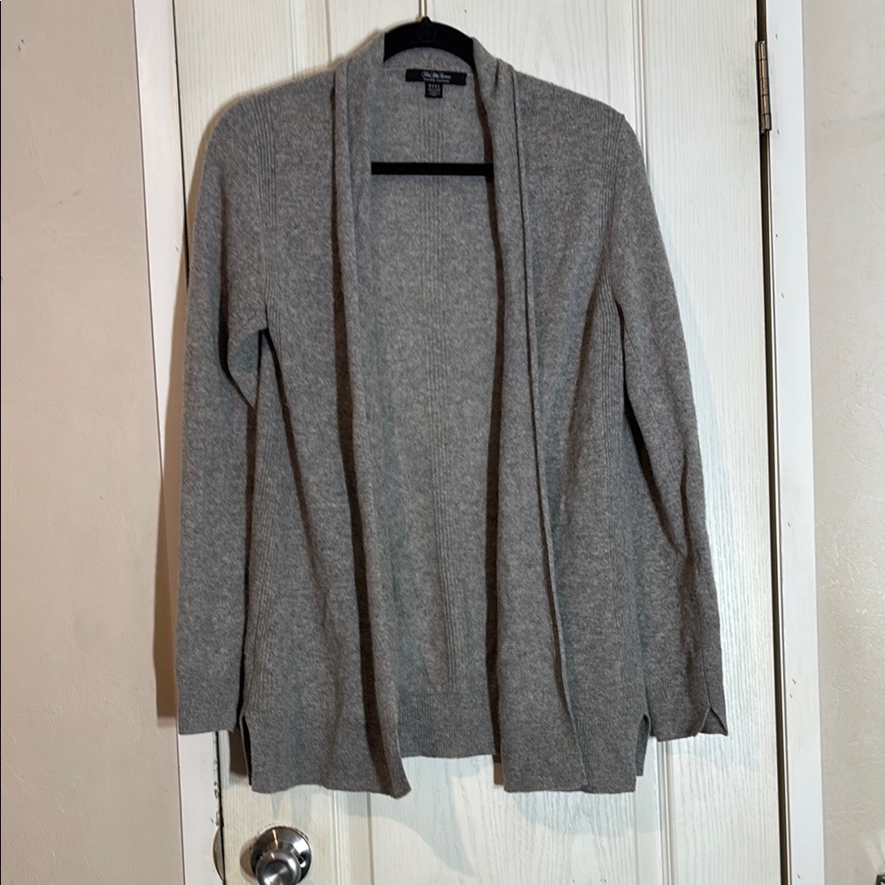 Gray Saks Fifth Avenue Cardigan Sweater